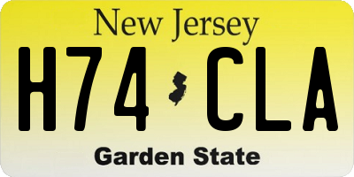 NJ license plate H74CLA
