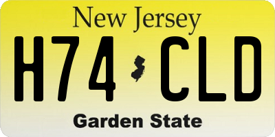 NJ license plate H74CLD