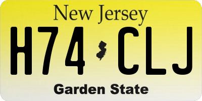 NJ license plate H74CLJ