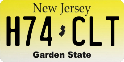 NJ license plate H74CLT