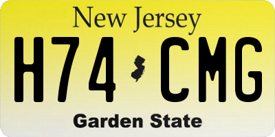NJ license plate H74CMG