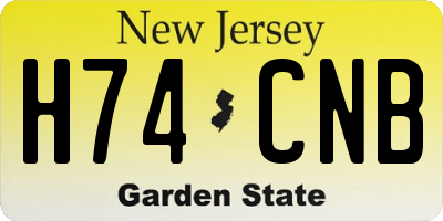 NJ license plate H74CNB