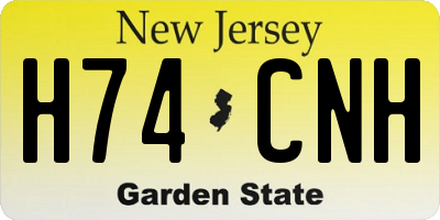 NJ license plate H74CNH