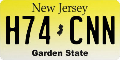 NJ license plate H74CNN
