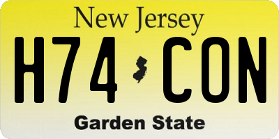 NJ license plate H74CON