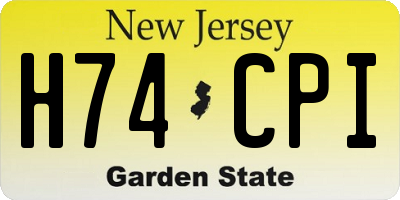 NJ license plate H74CPI