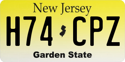 NJ license plate H74CPZ