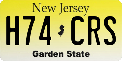 NJ license plate H74CRS