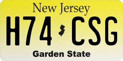 NJ license plate H74CSG
