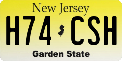 NJ license plate H74CSH