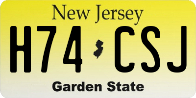 NJ license plate H74CSJ