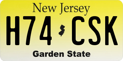 NJ license plate H74CSK