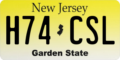 NJ license plate H74CSL