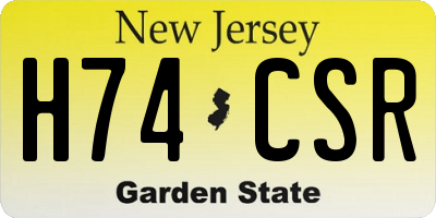 NJ license plate H74CSR