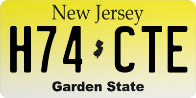 NJ license plate H74CTE
