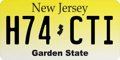 NJ license plate H74CTI