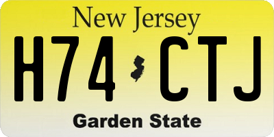 NJ license plate H74CTJ