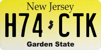 NJ license plate H74CTK