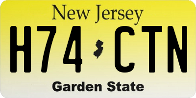 NJ license plate H74CTN