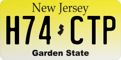 NJ license plate H74CTP
