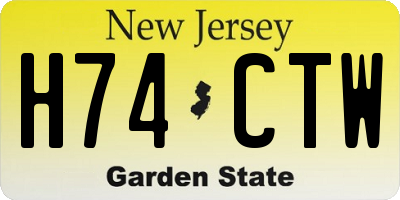 NJ license plate H74CTW