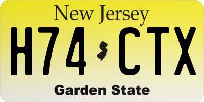 NJ license plate H74CTX