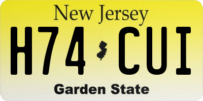 NJ license plate H74CUI