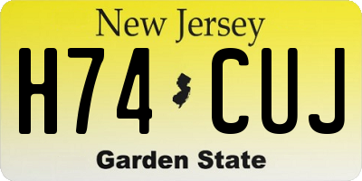 NJ license plate H74CUJ