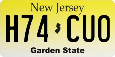 NJ license plate H74CUO