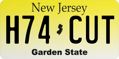 NJ license plate H74CUT