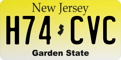NJ license plate H74CVC