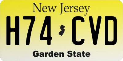 NJ license plate H74CVD