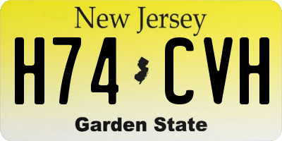 NJ license plate H74CVH