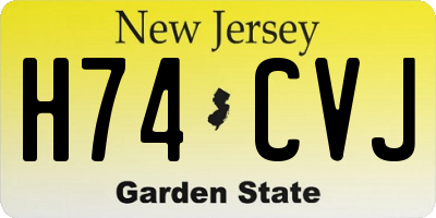 NJ license plate H74CVJ