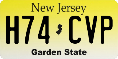 NJ license plate H74CVP