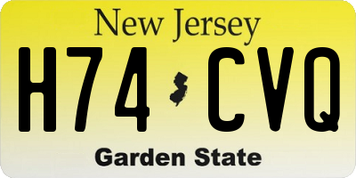 NJ license plate H74CVQ