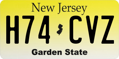 NJ license plate H74CVZ