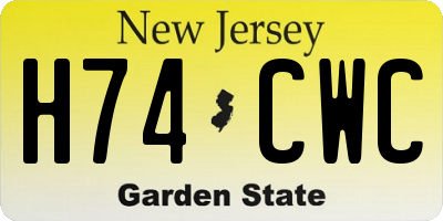 NJ license plate H74CWC
