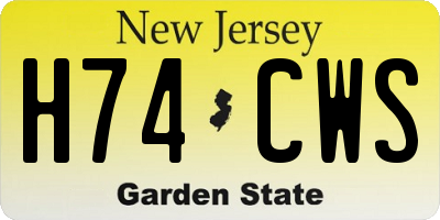NJ license plate H74CWS