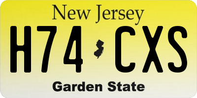 NJ license plate H74CXS
