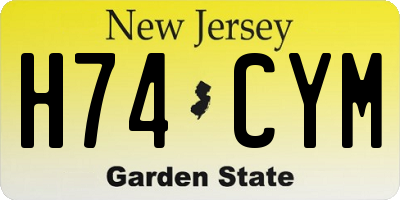 NJ license plate H74CYM