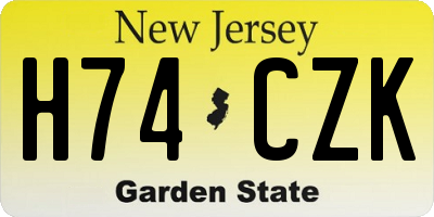 NJ license plate H74CZK