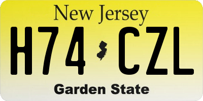 NJ license plate H74CZL