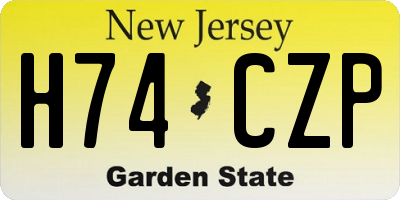 NJ license plate H74CZP