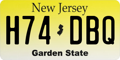 NJ license plate H74DBQ