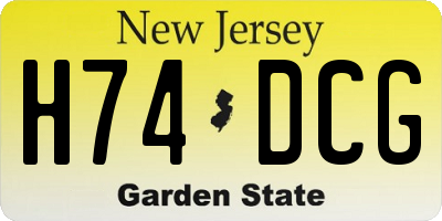 NJ license plate H74DCG
