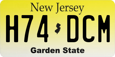 NJ license plate H74DCM