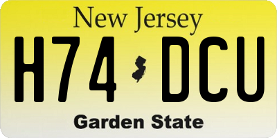 NJ license plate H74DCU