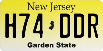 NJ license plate H74DDR