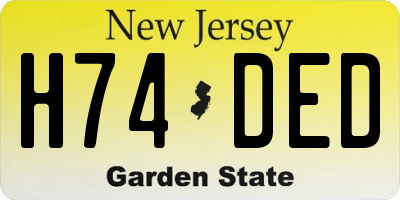 NJ license plate H74DED